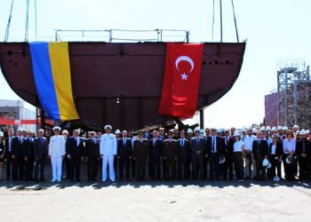 UKRAYNA’YA İNŞA EDİLECEK MİLGEM KORVETİ KIZAĞA KONULDU