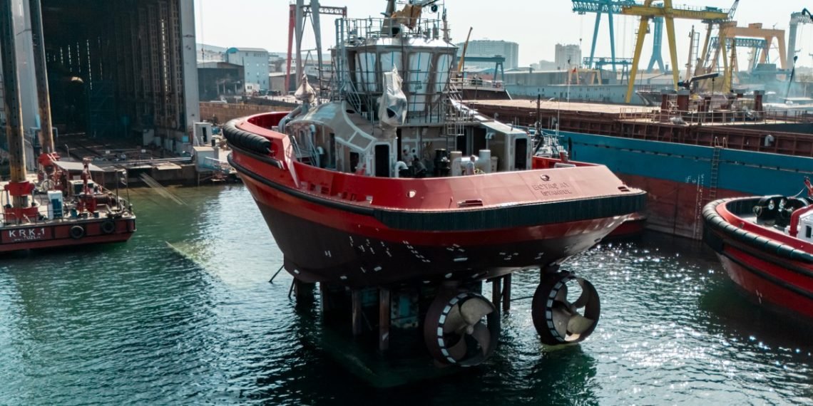 SANMAR, BOTAŞ için inşa ettiği serinin  üçüncü römorkörünü denize indirdi