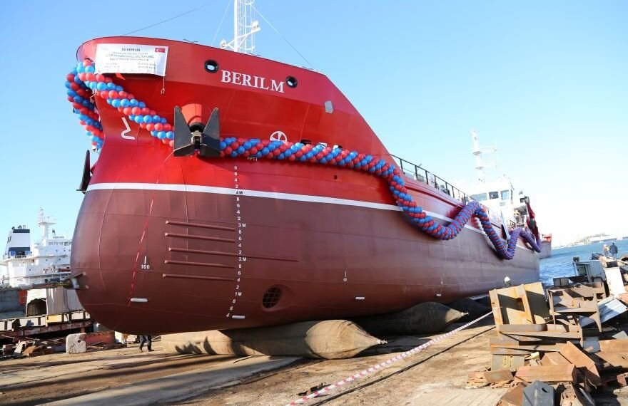 Yüzde 60 yerli üretimle inşa edilen Beril M Tankeri denize indirildi