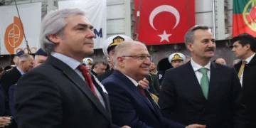 Tuzla’da tören: Portekiz için inşa edilen askeri gemi kızağa kondu