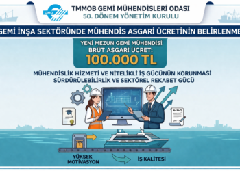 Gemi Mühendisleri Odası, yeni mezun mühendisler için asgari ücret seviyesini 100.000 TL brüt olarak belirledi.