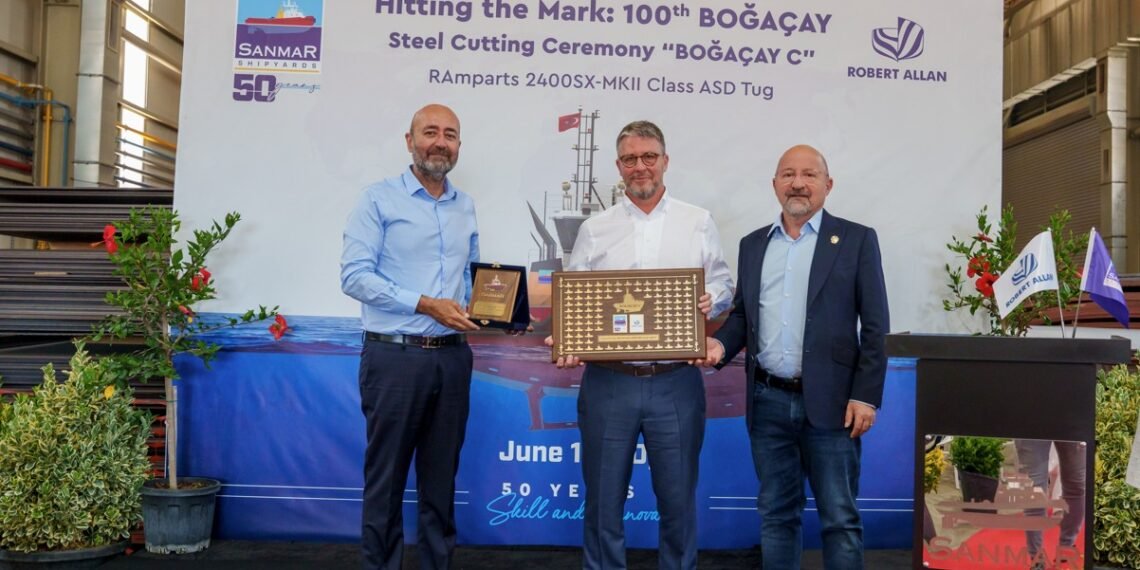 SANMAR, Boğaçay Serisi 100. Römorkörünün Sac Kesimini Törenle Kutladı