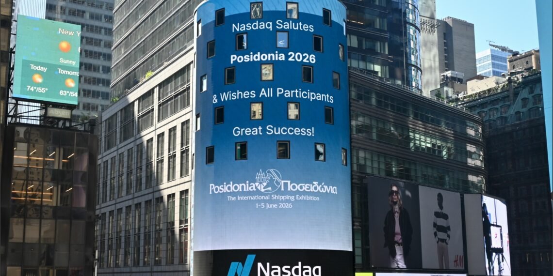 NASDAQ’tan Posidonia 2026 ve Yunan Denizciliğine Times Meydanı’nda Destek Mesajı