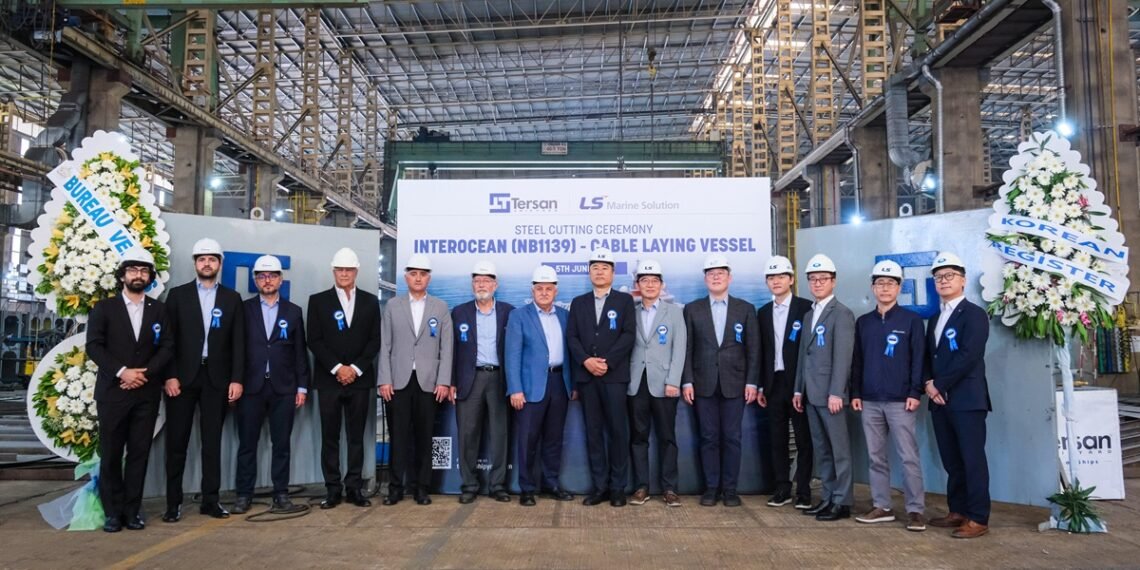 Tersan Tersanesi, LS Marine Solution’ın Yeni Nesil Kablo Döşeme Gemisinde İlk Sacı Kesti