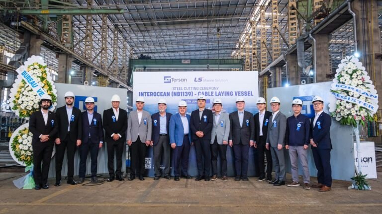 Tersan Tersanesi, LS Marine Solution’ın Yeni Nesil Kablo Döşeme Gemisinde İlk Sacı Kesti