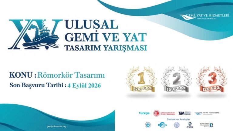 15. Ulusal Gemi ve Yat Tasarım Yarışması’nda başvuru süresi 4 Eylül’e uzatıldı