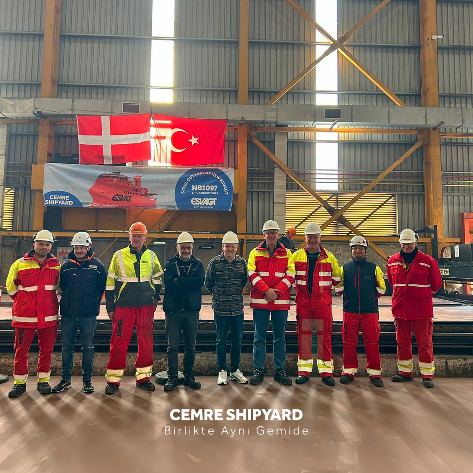 CEMRE TERSANESİ NB1097’NİN SAC KESİM TÖRENİNİ GERÇEKLEŞTİRDİ