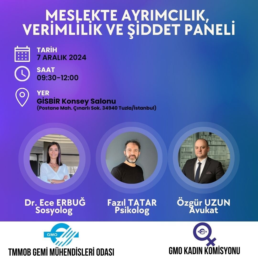 GMO Kadın Komisyonu, ‘’Meslekte Ayrımcılık, Verimlilik Ve Şiddet Paneli’’ Düzenleyecek