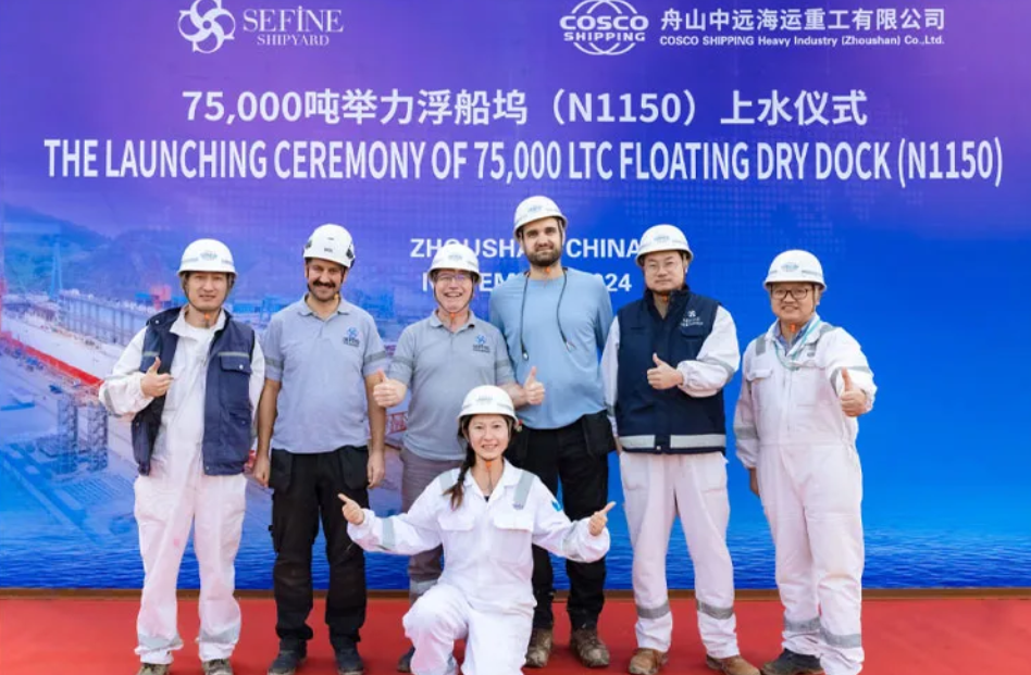 Sefine Shipyard Launches 75 Thousand Tonne Floating Dock